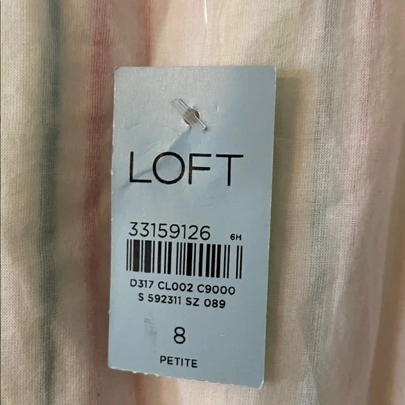 LOFT Colorful Striped Midi Summer Dress bottoms down size 8P brand new - Picture 4 of 12